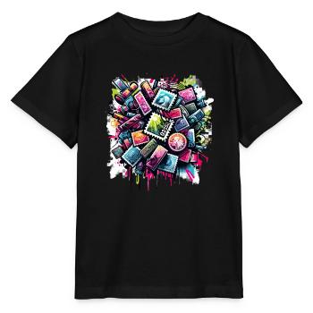 Philatelie Philatelist Briefmarke Sammeln - Stanley/Stella Kinder T-Shirt MINI CREATOR  - Schwarz - Vorne - Mikhail (115cm)