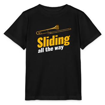 Glide All the Way Tromboniste Musicien Bassiste - T-shirt bio MINI CREATOR Stanley/Stella Enfant - noir - Devant - Mikhail (115cm)