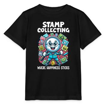 Philatelie Philatelist Briefmarke Sammeln - Stanley/Stella Kinder T-Shirt MINI CREATOR  - Schwarz - Vorne - Mikhail (115cm)