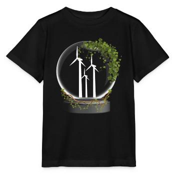 Énergie éolienne Boule de verre Énergie éolienne Énergie éolienne - T-shirt bio MINI CREATOR Stanley/Stella Enfant - noir - Devant - Mikhail (115cm)