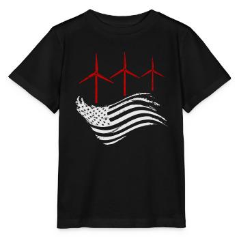 Wind Power America Wind Wind Energy - Stanley/Stella MINI CREATOR Kids’ T-Shirt - black - Front - Mikhail (115cm)