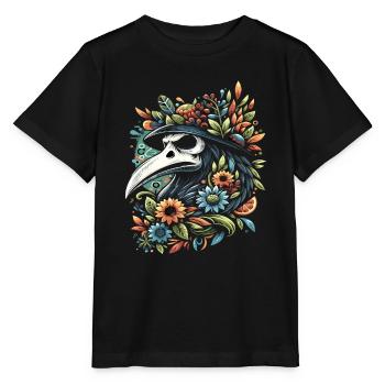 Spooky Halloween Horror Plague Doctor - Stanley/Stella MINI CREATOR Kids’ T-Shirt - black - Front - Mikhail (115cm)