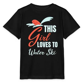 Cette fille aime faire du ski nautique jet ski - T-shirt bio MINI CREATOR Stanley/Stella Enfant - noir - Devant - Mikhail (115cm)