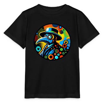 Spooky Halloween Horror Plague Doctor - Stanley/Stella MINI CREATOR Kids’ T-Shirt - black - Front - Mikhail (115cm)