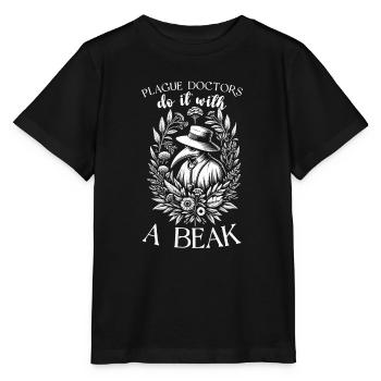 Spooky Halloween Horror Plague Doctor - Stanley/Stella MINI CREATOR Kids’ T-Shirt - black - Front - Mikhail (115cm)