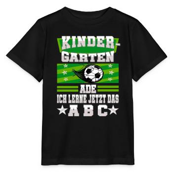 Bye Kindergarten Fußball Kita Abgänger Junge - Stanley/Stella Kinder T-Shirt MINI CREATOR  - Schwarz - Vorne - Mikhail (115cm)