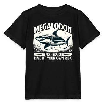 Megalodon Territory Alert | Ocean Shark Diving - Stanley/Stella MINI CREATOR Kids’ T-Shirt - black - Front - Mikhail (115cm)
