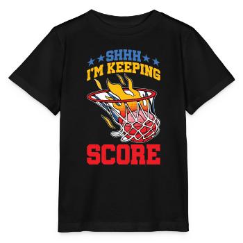 Chut, je garde le score 20 - T-shirt bio MINI CREATOR Stanley/Stella Enfant - noir - Devant - Mikhail (115cm)