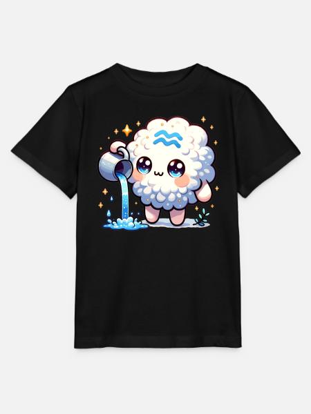 Wassermann Sternzeichen Kawaii Charakter Geburtstag - Stanley/Stella Kinder T-Shirt MINI CREATOR - Schwarz