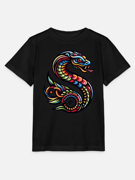 Schlangen-Tattoo Stammes-Chinesisches Tierkreiszeichen - Stanley/Stella Kinder T-Shirt MINI CREATOR  - Schwarz