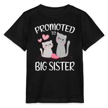 Promoted To Big Sister For Girls And Cute Cats - Stanley/Stella MINI CREATOR Kids’ T-Shirt - black - Front - Mikhail (115cm)