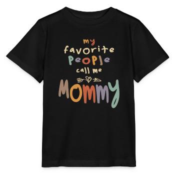 Mes personnes préférées m’appellent maman - Mère - T-shirt bio MINI CREATOR Stanley/Stella Enfant - noir - Devant - Mikhail (115cm)