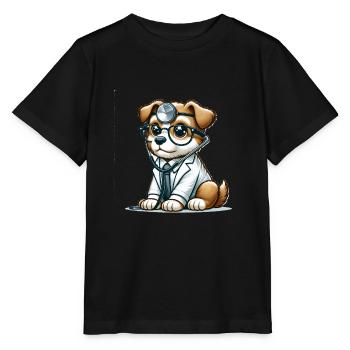 Cute Dog Doctor - Stanley/Stella Kinder T-Shirt MINI CREATOR  - Schwarz - Vorne - Mikhail (115cm)