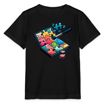 Puzzle Lover Jigzaw Puzzle Board Game Puzzler - Stanley/Stella MINI CREATOR Kids’ T-Shirt - black - Front - Mikhail (115cm)