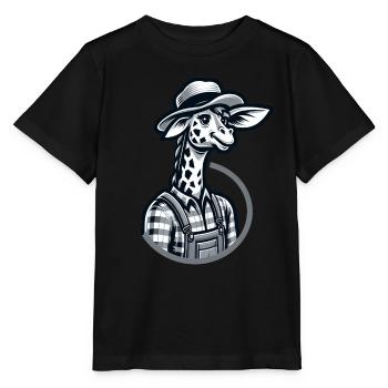 Cute Giraffe Farmer - Stanley/Stella Kinder T-Shirt MINI CREATOR  - Schwarz - Vorne - Mikhail (115cm)