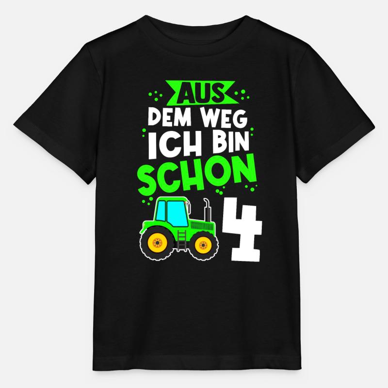 Aus Dem Weg Ich Bin Schon 4 Traktor Geburstag Gesc - Stanley/Stella Kinder T-Shirt MINI CREATOR  - Schwarz