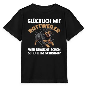 Hund Rottweiler - Stanley/Stella Kinder T-Shirt MINI CREATOR  - Schwarz - Vorne - Mikhail (115cm)