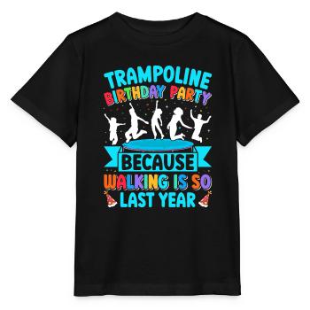 Trampolin Geburtstagsparty - Stanley/Stella Kinder T-Shirt MINI CREATOR  - Schwarz - Vorne - Mikhail (115cm)