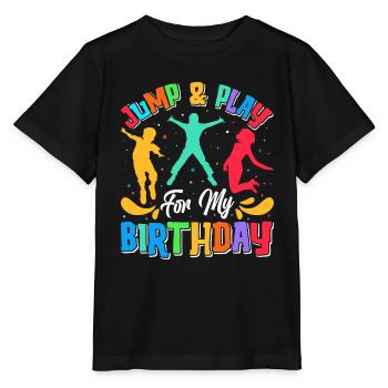 Trampolin Geburtstagsparty - Stanley/Stella Kinder T-Shirt MINI CREATOR  - Schwarz - Vorne - Mikhail (115cm)