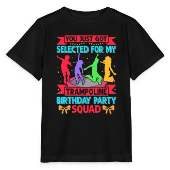 Trampolin Geburtstagsparty - Stanley/Stella Kinder T-Shirt MINI CREATOR  - Schwarz - Vorne - Mikhail (115cm)
