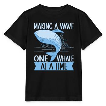 Whales Whale - Stanley/Stella MINI CREATOR Kids’ T-Shirt - black - Front - Mikhail (115cm)