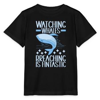 Whales Whale - Stanley/Stella MINI CREATOR Kids’ T-Shirt - black - Front - Mikhail (115cm)