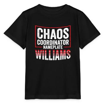 Idée cadeau de l’équipe de la famille Williams Chaos - T-shirt bio MINI CREATOR Stanley/Stella Enfant - noir - Devant - Mikhail (115cm)