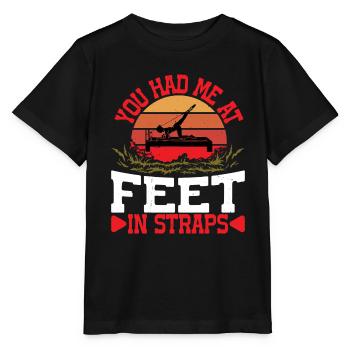 You Had Me At Feet In Straps 42 - Stanley/Stella Kinder T-Shirt MINI CREATOR  - Schwarz - Vorne - Mikhail (115cm)