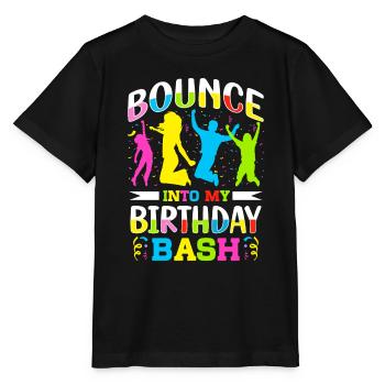 Trampolin Geburtstagsparty - Stanley/Stella Kinder T-Shirt MINI CREATOR  - Schwarz - Vorne - Mikhail (115cm)