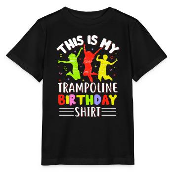 Trampolin Geburtstagsparty - Stanley/Stella Kinder T-Shirt MINI CREATOR  - Schwarz - Vorne - Mikhail (115cm)