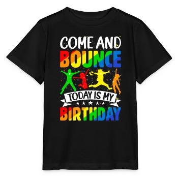 Trampolin Geburtstagsparty - Stanley/Stella Kinder T-Shirt MINI CREATOR  - Schwarz - Vorne - Mikhail (115cm)