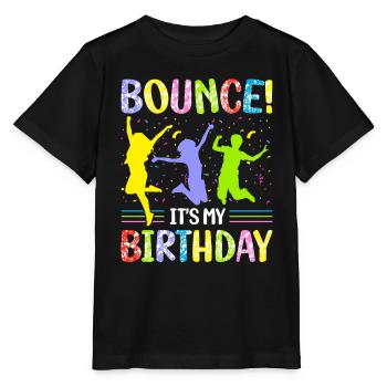 Trampolin Geburtstagsparty - Stanley/Stella Kinder T-Shirt MINI CREATOR  - Schwarz - Vorne - Mikhail (115cm)