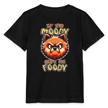 Pomeranian Funny If In Moody Give Me Foody - Stanley/Stella MINI CREATOR Kids’ T-Shirt - black - Front - Mikhail (115cm)