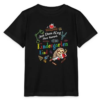 Out of the way: Here comes a kindergartner - Stanley/Stella MINI CREATOR Kids’ T-Shirt - black - Front - Mikhail (115cm)