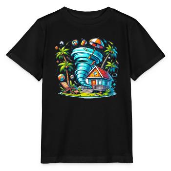 Meteorology children's tornado storm, The storm fan - Stanley/Stella MINI CREATOR Kids’ T-Shirt - black - Front - Mikhail (115cm)
