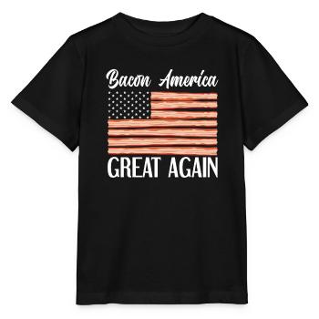 Drapeau des États-Unis Bacon - T-shirt bio MINI CREATOR Stanley/Stella Enfant - noir - Devant - Mikhail (115cm)
