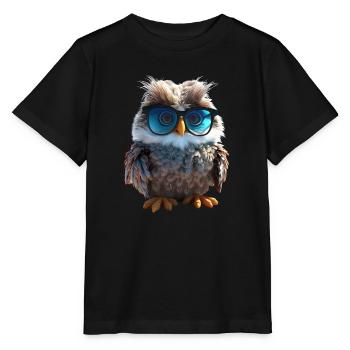 Owl Barn Owl Gift Kauz Uhu Owl Sweet Owls - Stanley/Stella MINI CREATOR Kids’ T-Shirt - black - Front - Mikhail (115cm)