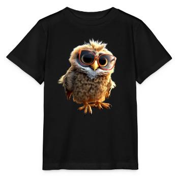 Owl Barn Owl Gift Kauz Uhu Owl Sweet Owls - Stanley/Stella MINI CREATOR Kids’ T-Shirt - black - Front - Mikhail (115cm)