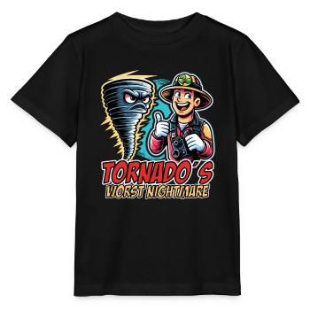 Meteorology children's tornado storm, The storm fan - Stanley/Stella MINI CREATOR Kids’ T-Shirt - black - Front - Mikhail (115cm)