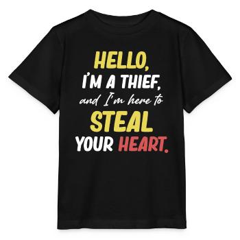 Hallo, Ich Bin Ein Dieb Und Ich Bin Hier, Um Dein - Stanley/Stella Kinder T-Shirt MINI CREATOR  - Schwarz - Vorne - Mikhail (115cm)