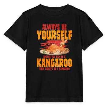 kangourou - T-shirt bio MINI CREATOR Stanley/Stella Enfant - noir - Devant - Mikhail (115cm)