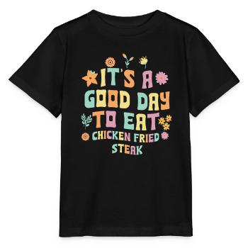 Gebratenes Hühnchensteak Geschenk - Stanley/Stella Kinder T-Shirt MINI CREATOR  - Schwarz - Vorne - Mikhail (115cm)