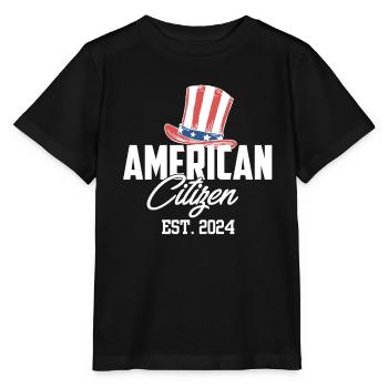 Citoyen américain Est 2024 Drapeau américain naturalisé - T-shirt bio MINI CREATOR Stanley/Stella Enfant - noir - Devant - Mikhail (115cm)