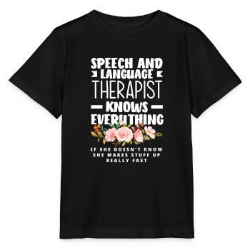 Speech therapist, speech therapist, speech therapist - Stanley/Stella MINI CREATOR Kids’ T-Shirt - black - Front - Mikhail (115cm)