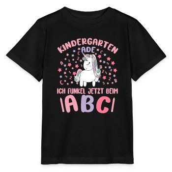 Bye Kindergarten Einhorn Kita Abgänger Mädchen - Stanley/Stella Kinder T-Shirt MINI CREATOR  - Schwarz - Vorne - Mikhail (115cm)