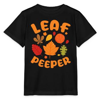 Leaf Peeper Fall Leaves Collector Leaf Peeping - Stanley/Stella Kinder T-Shirt MINI CREATOR  - Schwarz - Vorne - Mikhail (115cm)