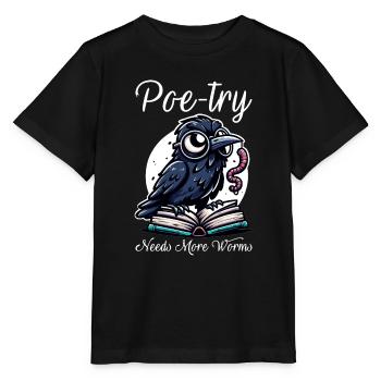 Edgar Allan Poe Fan, Klassische Literatur, - Stanley/Stella Kinder T-Shirt MINI CREATOR  - Schwarz - Vorne - Mikhail (115cm)