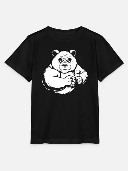 Großer Panda Pandabär - Stanley/Stella Kinder T-Shirt MINI CREATOR  - Schwarz