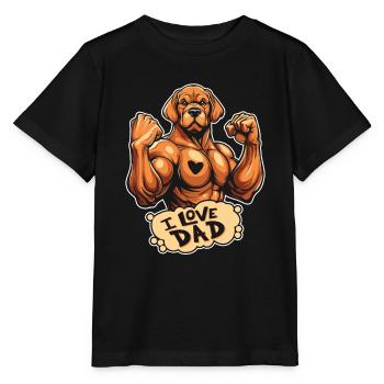 Labrador I Love Dad - Stanley/Stella Kinder T-Shirt MINI CREATOR  - Schwarz - Vorne - Mikhail (115cm)
