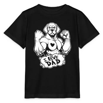 Labrador I Love Dad - Stanley/Stella Kinder T-Shirt MINI CREATOR  - Schwarz - Vorne - Mikhail (115cm)